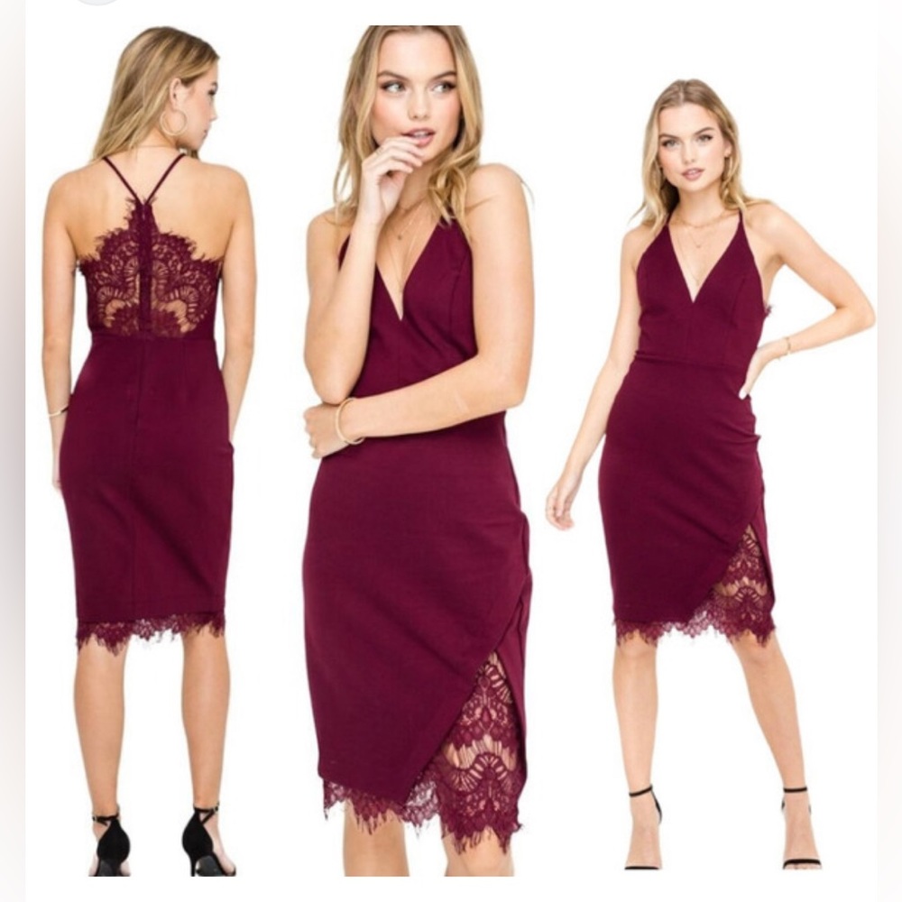 Astr Burgundy cocktail dress